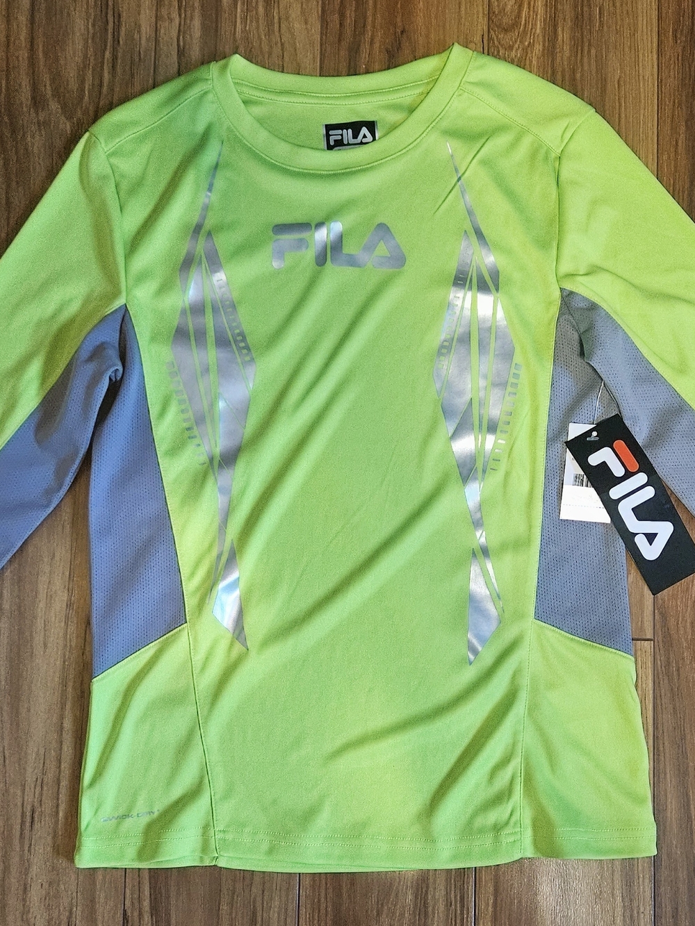 Fila Lime Green & Gray Kids' Long Sleeve Active Tee